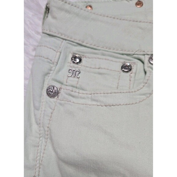 Miss Me Lime Green Embellished Low Rise Skinny Jeans Size 30x32 - Picture 6 of 16